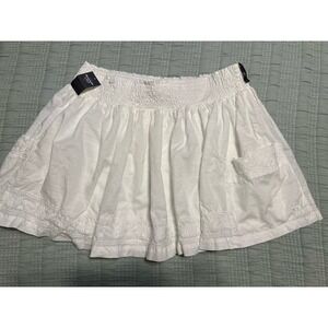 NOS Abercrombie & Fitch White Flowy Y2K Floral Embroidery Skirt L
